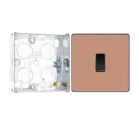 BG Evolve Polished Copper 1 Gang 20A 16AX 2 Way Light Switch PCDCP12B with 25mm Steel Back Box