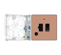BG Evolve Polished Copper 13A Flex Outlet Neon Switched Fused Connection Unit PCDCP52B with 25mm Steel Back Box
