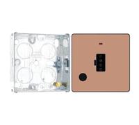 BG Evolve Polished Copper 13A Flex Outlet Neon Unswitched Fused Connection Unit PCDCP54B with 25mm Steel Back Box