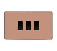 BG Evolve Polished Copper 3 Gang Triple Light Switch Double Format