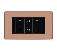 BG Evolve Polished Copper Screwless Triple Master Touch Dimmer Switch PCDCPTDM3B