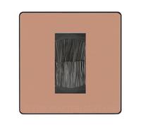 BG Evolve Polished Copper Single 1 Gang Brush Cable Entry Wall Plate Black Insert Square