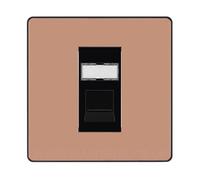 BG Evolve Polished Copper Single 1 Gang RJ45 Data Socket Black Insert PCDCPRJ451