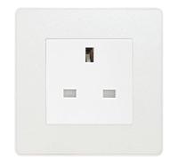 BG Evolve Polycarbonate Pearlescent White 13A Unswitched Socket PCDCL13AUSSW