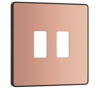 BG Evolve RPCDCP2B 2G Grid Front Plate - Polished Copper (Black)