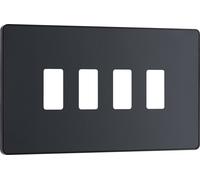 BG Evolve RPCDMG4B 4G Grid Front Plate - Matt Grey (Black)