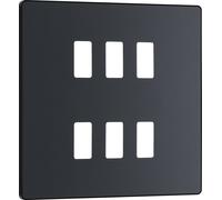 BG Evolve RPCDMG6B 6G Grid Front Plate - Matt Grey (Black)