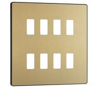 BG Evolve RPCDSB8B 8G Grid Front Plate - Satin Brass (Black)