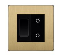 BG Evolve Satin Brass 2 Gang Custom Switch 1x 2 Way 1x Master Touch Dimmer