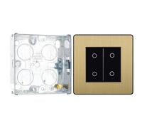 BG Evolve Satin Brass Double Secondary Touch Dimmer with 25mm Steel Back Box