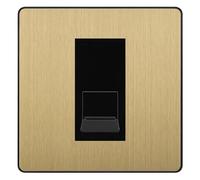 BG Evolve Satin Brass Single RJ11 Telephone Socket PCDSBRJ111 - Black Insert