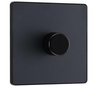 British General Single Wall Dimmer Switch Evolve PCDMG81B 2-Way Trailing-Edge 200W Matt Grey