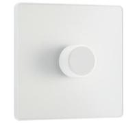 BG Evolve Trailing Edge Led 2 Way Push On / Off 200W Single Dimmer Switch - Pearlescent White