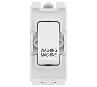 BG Evolve White RRWMPCDW 20A DP Appliance Grid Switch Labelled Washing Machine