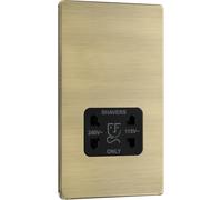BG FAB20B Flatplate Screwless Dual Voltage Shaver Socket/Black - Antique Brass
