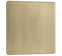 BG FAB94 Flatplate Screwless Single Blanking Plate - Antique Brass