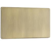 BG FAB95 Flatplate Screwless Double Blanking Plate - Antique Brass