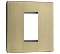 BG FABEMS1 Flatplate Screwless Single Euro Module Faceplate - Antique Brass