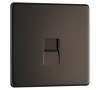 BG FBNBTS1 Flatplate Screwless Slave Telephone Socket - Black Nickel