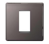 BG FBNEMS1 Flatplate Screwless Single Euro Module Faceplate - Black Nickel