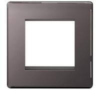 BG FBNEMS2-01 Front Plate Screwless, Black Nickel 2 Module