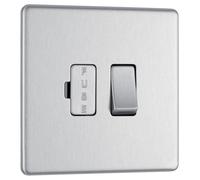 BG FBS50x5 Flatplate Screwless Switched Spur 13A - Brushed Steel (5 Pack)