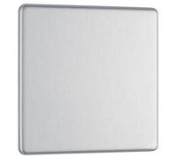 BG FBS94 Flatplate Screwless Single Blanking Plate - Brushed Steel