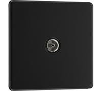 BG FFB60 Flatplate Screwless TV Aerial Socket - Matt Black