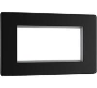 BG FFBEMR4 Flatplate Screwless Quad Euro Module Faceplate - Matt Black