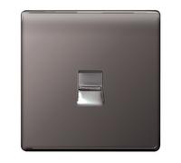 BG Flatplate Screwless Telephone Master 1 Gang Black Nickel
