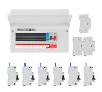 BG Fortress CF12MS9 12 Module 9 Way 100A Main Switch Consumer Unit with T2 SPD + 6 Bi-Directional DP RCBOs & 3x CUA19 FREE Blanks