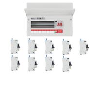 BG Fortress CF12MS9 12 Module 9 Way 100A Main Switch Consumer Unit with T2 SPD + 9 RCBOs