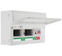 BG Fortress CF16D11S9 16 Module 9 Way Unpopulated Dual RCD Consumer Unit with 100A Main Switch, 2x 100A Type A 30mA RCD & 1x SPD