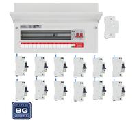 BG Fortress CF16MS13 16 Module 13 Way 100A Main Switch Consumer Unit with T2 SPD + 12 RCBOs & 1x CUA19 FREE Blanks