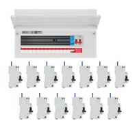 BG Fortress CF16MS13 16 Module 13 Way 100A Main Switch Consumer Unit with T2 SPD + 13 Bi-Directional DP RCBOs
