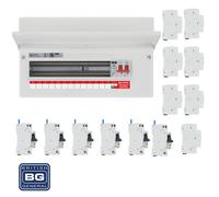 BG Fortress CF16MS13 16 Module 13 Way 100A Main Switch Consumer Unit with T2 SPD + 6 RCBOs & 7x CUA19 FREE Blanks