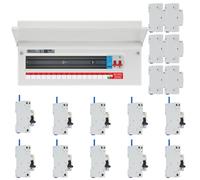 BG Fortress CF19MS16 19 Module 16 Way 100A Main Switch Consumer Unit with T2 SPD + 10 Bi-Directional DP RCBOs & 6x CUA19 FREE Blanks