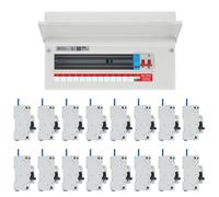 BG Fortress CF19MS16 19 Module 16 Way 100A Main Switch Consumer Unit with T2 SPD + 16 Bi-Directional DP RCBOs
