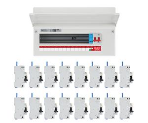 BG Fortress CF19MS16 19 Module 16 Way 100A Main Switch Consumer Unit with T2 SPD + 16 Bi-Directional DP RCBOs