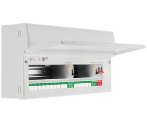 BG Fortress CF22D8816 22 Module 16 Way Unpopulated Dual RCD Consumer Unit with 100A Main Switch & 2x 80A Type A 30mA RCD