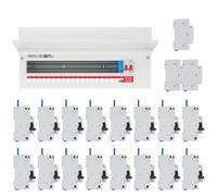 BG Fortress CF22MS19 22 Module 19 Way 100A Main Switch Consumer Unit with T2 SPD + 16 Bi-Directional DP RCBOs & 3x CUA19 FREE Blanks