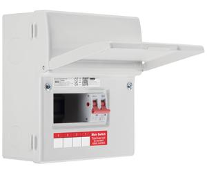 BG Fortress CF6M4 6 Module 4 Way Unpopulated Metal Consumer Unit with 100A Main Switch