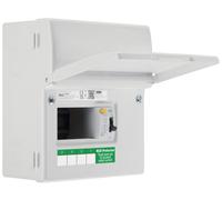 Metal Consumer Unit 6 Mod 4 Way Unpopulated With 1 X 100A 30Ma Type A Rcd 2 X Cover Blanks And With Up Opening Front Cover CFURSW10004A-01