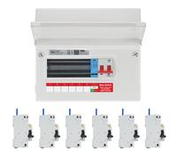 BG Fortress CF9MS6 9 Module 6 Way 100A Main Switch Consumer Unit with T2 SPD + 6 Bi-Directional DP RCBOs