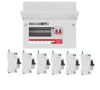 BG Fortress CF9MS6 9 Module 6 Way 100A Main Switch Consumer Unit with T2 SPD + 6 RCBOs