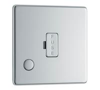 Screwless Flatplate Polished Chrome Unswitched 13A Fused Connection Unit With Cable Outlet FPC55-01