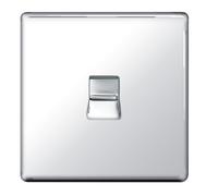 BG FPCBTM1 Flatplate Screwless Master Telephone Socket - Polished Chrome