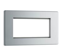 BG FPCEMR4 Flatplate Screwless Quad Euro Module Faceplate - Polished Chrome
