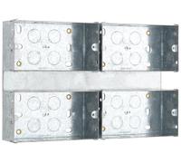 BG HGS07/C4 4x2G 47mm Steel Knockout Box - Combination Plate
