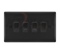 BG Matt Black 4 Gang Custom Grid Switch Panel Labelled Kitchen Appliance
